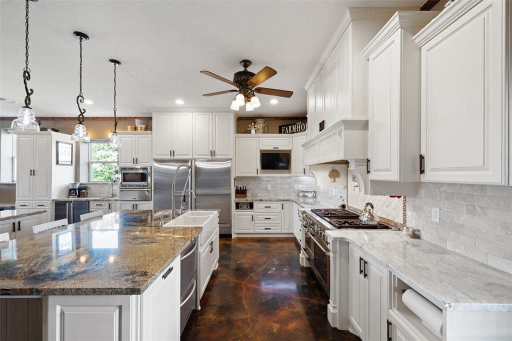 Kitchen and center island